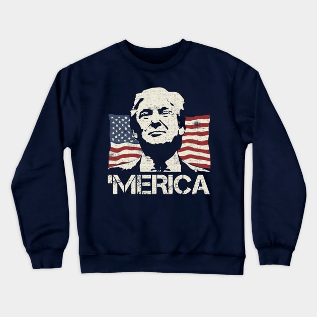 Donald Trump Merica Crewneck Sweatshirt by Designkix